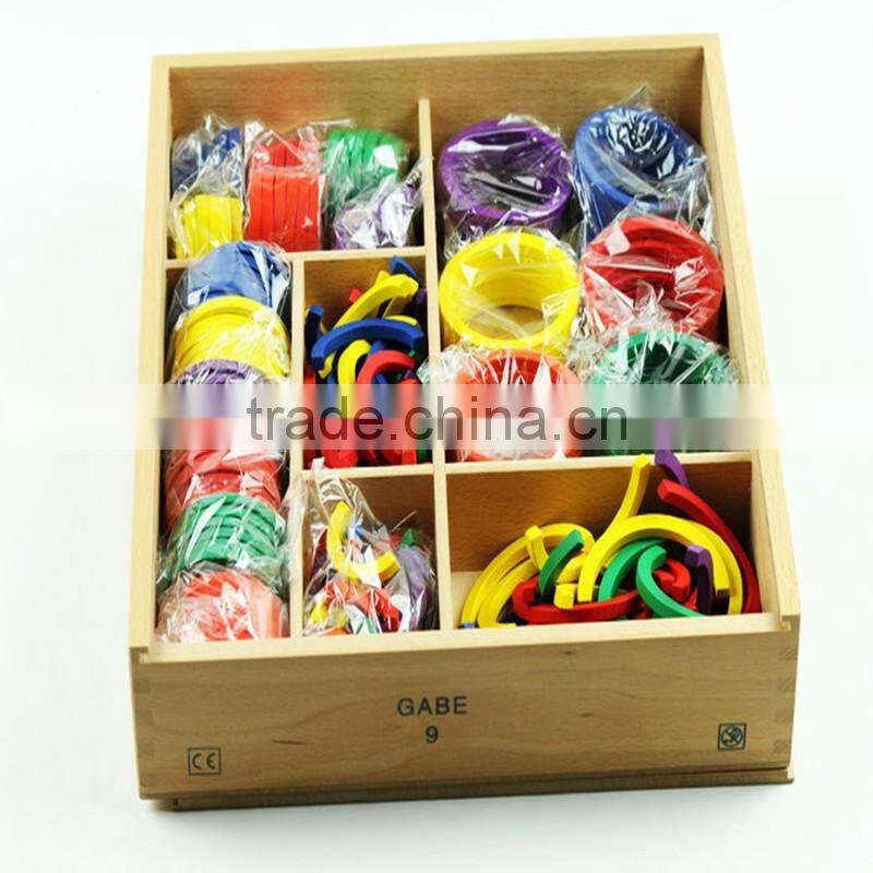 Preschool gift children's learning toys wooden froebel Gabe 9 education product Curvilinear Ring