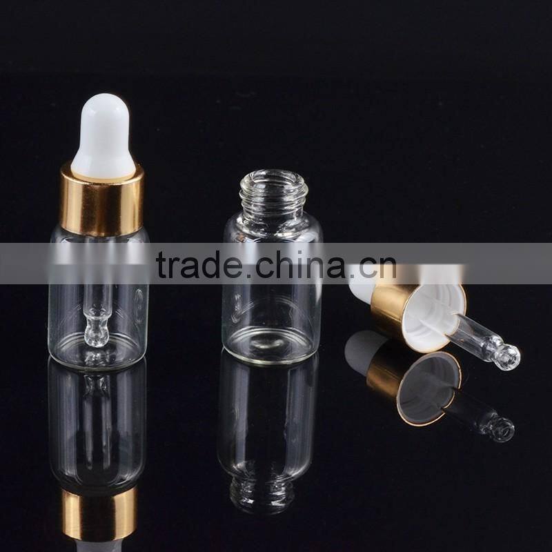 MUB Wholesale 5ml Essential Oil Glass Bottle With Glass Dropper &Silver Gold Cap