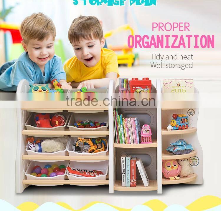 Children's bookcase kids plastic toy storage shelf