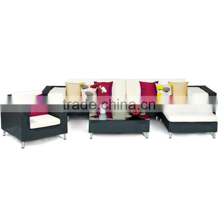 Luxury 2016 latest design rattan furniture living room sofa set