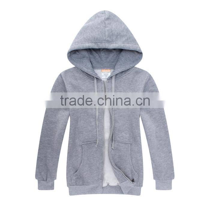 2015 sublimation 100% combed cotton plain black zipper hoodie for sale