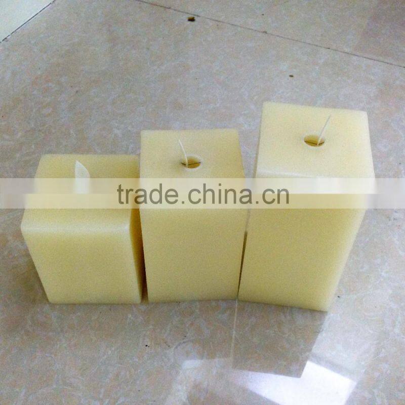 flameless square shaped moving wick led candles with timer 3pcs led square shaped dancing wick candles with remote control