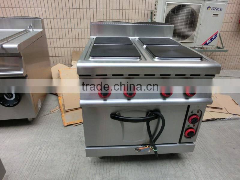 High qualityu 6 Square plate electric baking oven,4 burner gas cooker