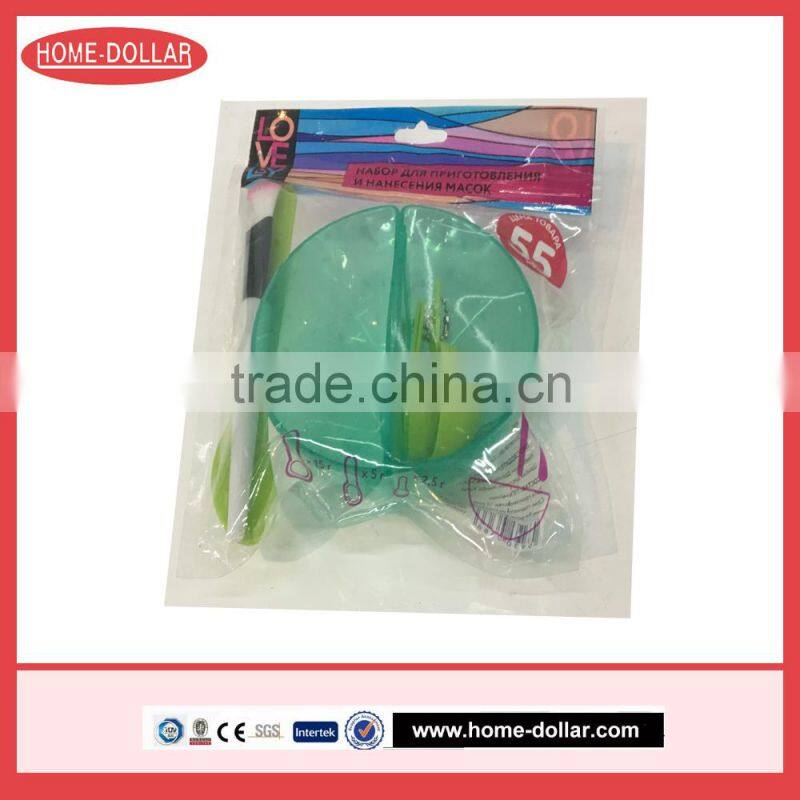 various color soft mask bowl for skin care with brush and spoon