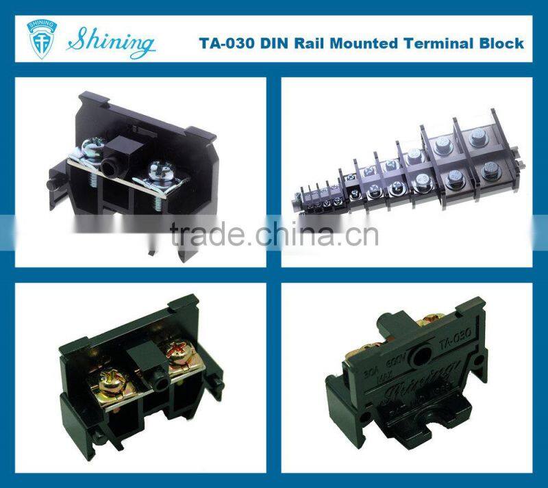 TA-030 35mm Din Rail Mounting 600V 30A Meter Brass Terminal Block
