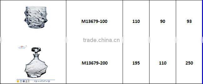 Machine-made high quality lead bohemia clear glass drinking set for table top