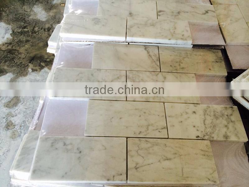 Strip white marble mosaic tile