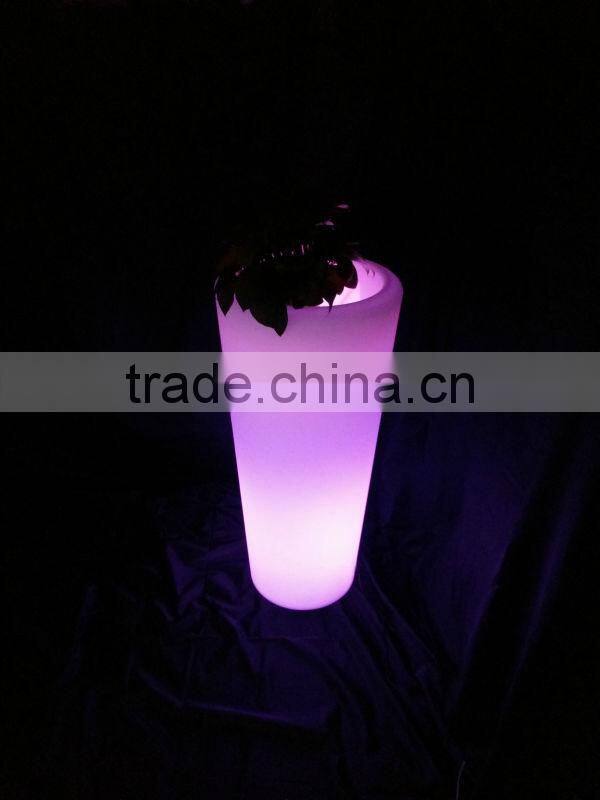 Manufacturer PE LED round flower pot/PE led bucket with remote control 16 mix changeable colors Up38*Dn26*H40CM