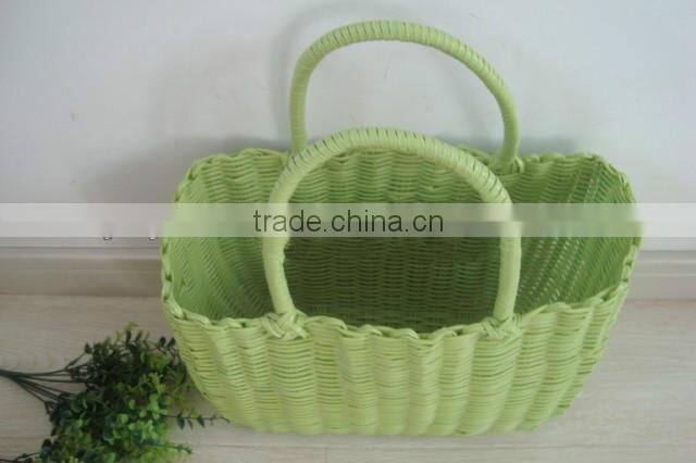 wholesale round flat plastic rattan basket plastic basket for fruit plastic bread basket