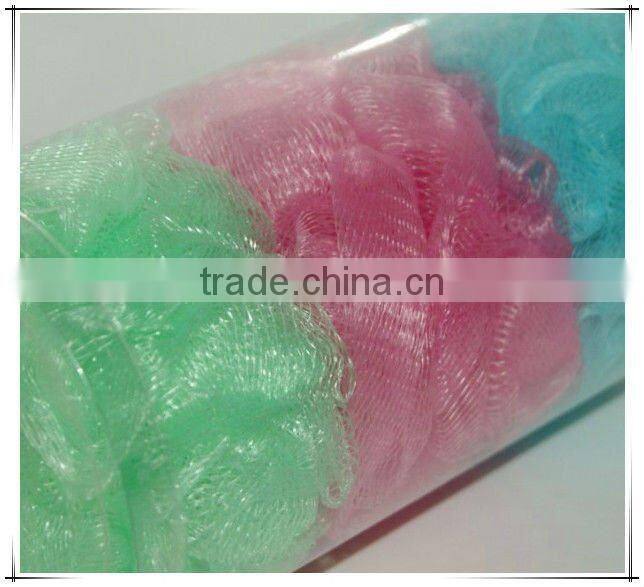 PVC Bucket PE Mesh Bath Sponge Flowers
