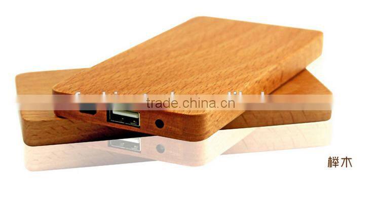 High capacity External Portable Power bank Wooden 8000mAh Power Bank