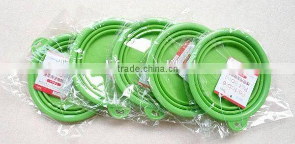 Hot Selling Portable Silicon Pet Feeding Bowl / Silicon Folding Pet Bowl