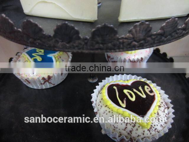 Factory direct price Two tier crystal cake stand round shape metal cake stand