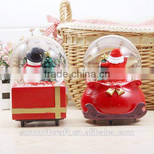 Christmas promotional gift 2016 resin snowman snow globe