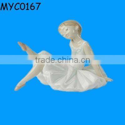 Hand carved man adult ballet dancer figurine