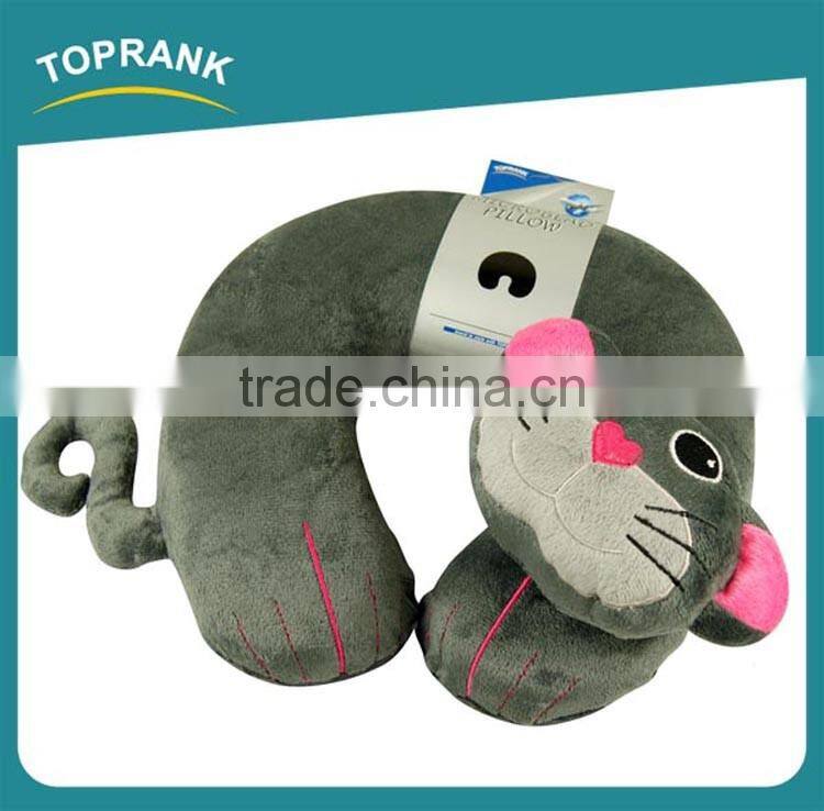 Toprank Cute Plush Monkey Pig Cat Design Memory Foam Travel Pillow Adult Animal U Shaped Travel Neck Pillow