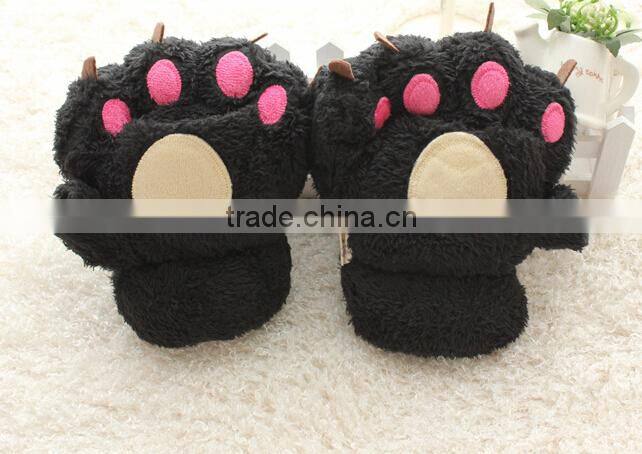 2016 Hallowmas party plush bear paw winter gloves