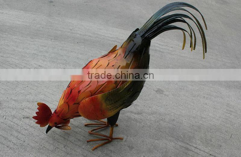 Metal rooster outdoor garden decor