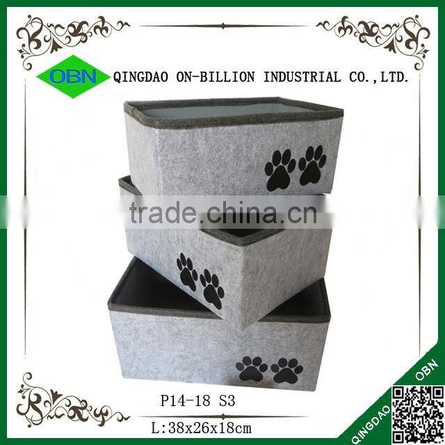 Wholesale woven decorative fancy colored felt storage boxes