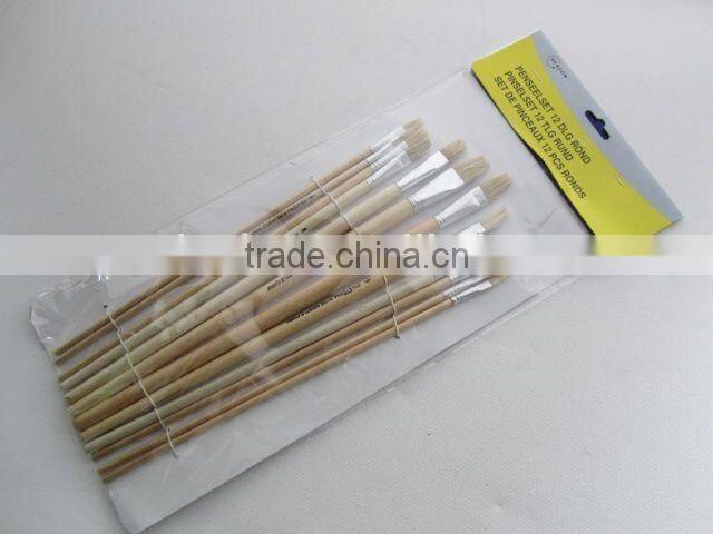 12PC Wholesale stationery wooden handle 1#--12# painting brush