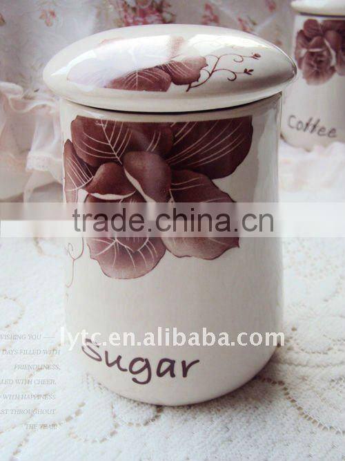 Fine shape tableware ceramic storage canister