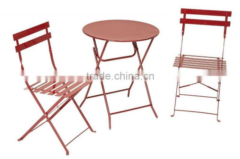 3 pcs metal folding garden chair