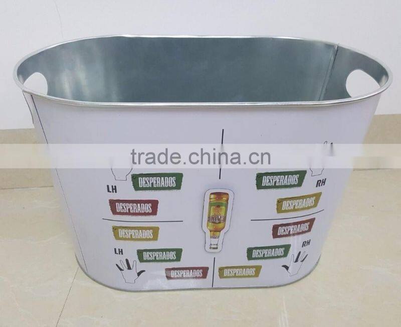 Home Oval Metal Laundry Bucket / Beer Cooler / Ice Bucket