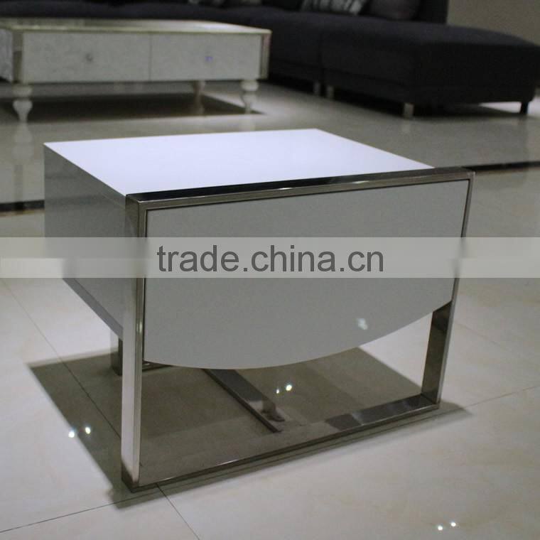 White modern bedside table N-817