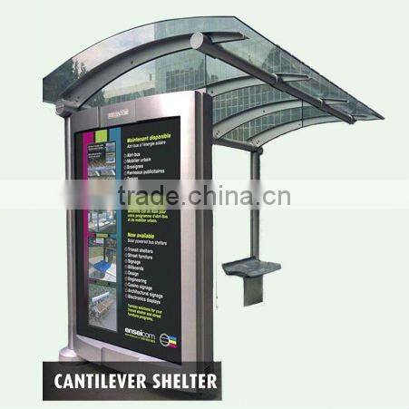 2015 outdoor media scrolling mupi bus shelter