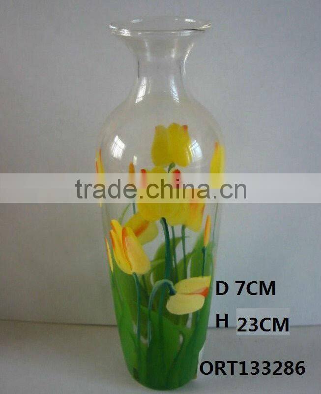 Stationary Hand -made Printed Glass Vase