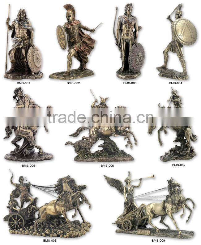 2016 hot sale home decor antique bronze warrior statue