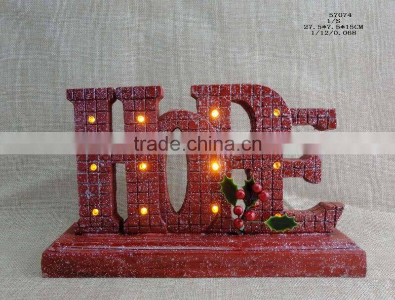 Resin Chritsmas Decoration Led Letter Lights