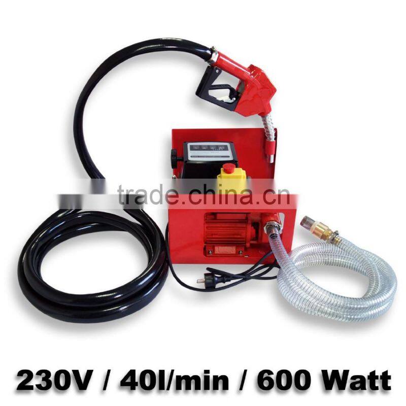 China Supply 600W Self Priming Electric Oil Diesel Transfer Pump With Flow Meter