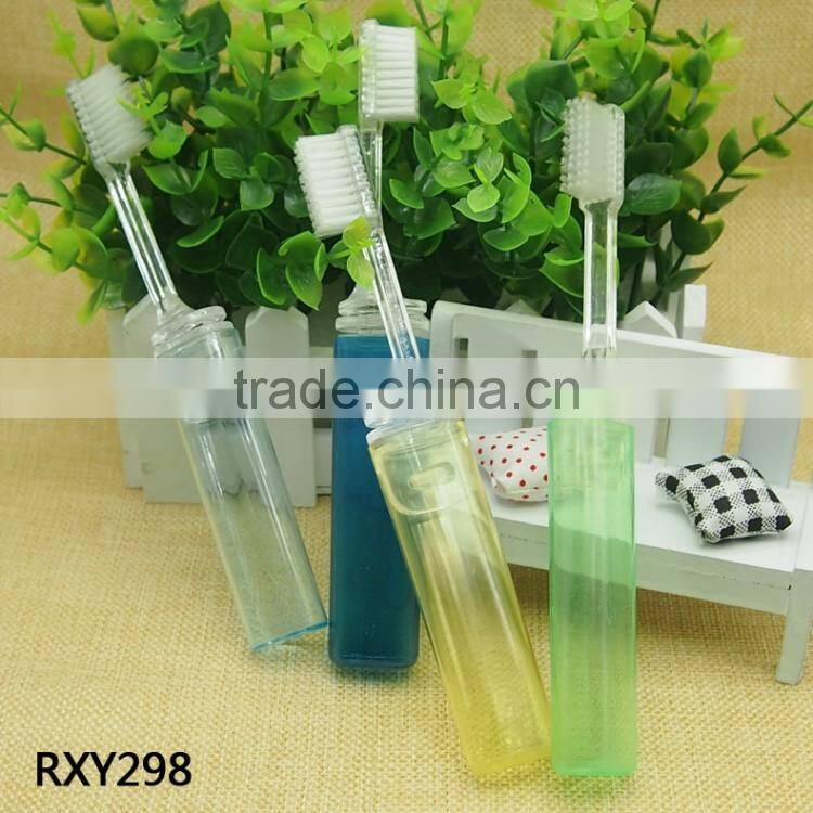 hot sale travel toothbrush plastic tube package with toothpaste toothbrush wholesale