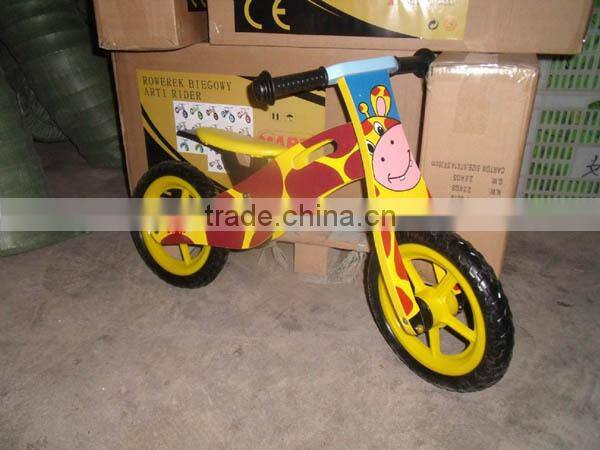 2015 hot sale kids wooden bicycle,popular wooden balance bicycle,new fashion kids bicycle WJ276391-F1