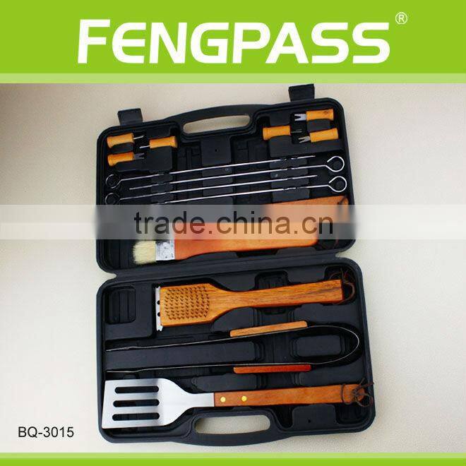 6pcs stainless steel BBQ set in nylon pouch (105-106-77)