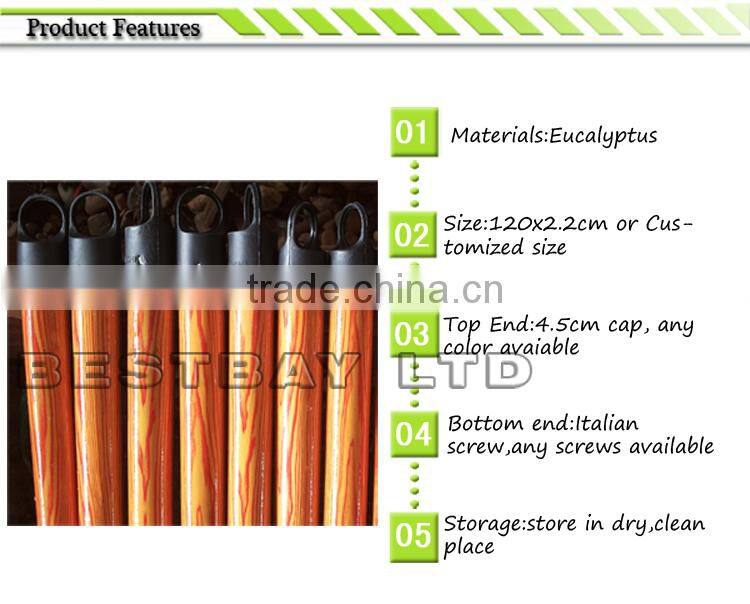 plastic brush handle/pvc coated wood mop stick/wood broom stick
