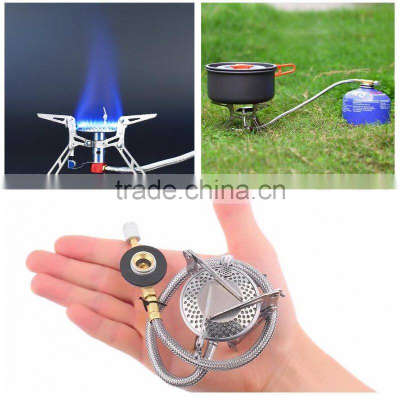 Aluminum Alloy Stainless Steel Outdoor Burn Camping Gas Stove Gas-powered with Piezo Ignition Hiking