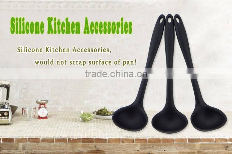Long Handle Silicone Ladle For Non-stick Pan