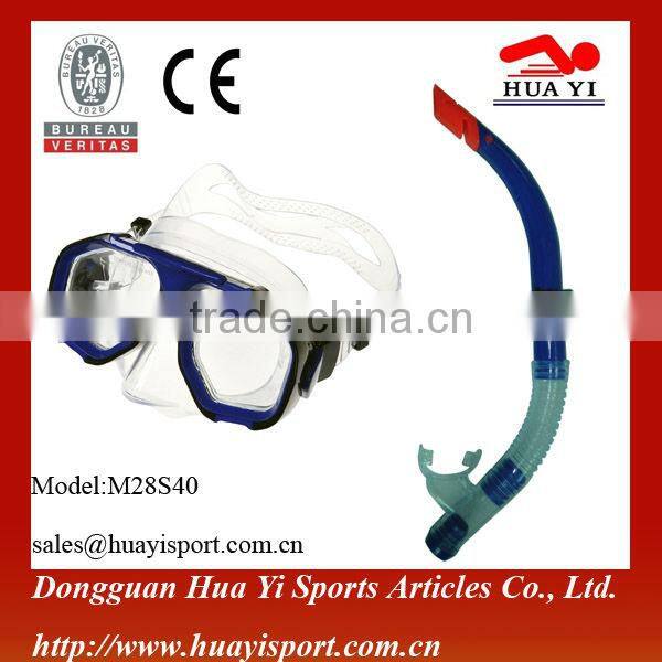 Branding logo oem scuba underwater fit all diving mask and snorkel set