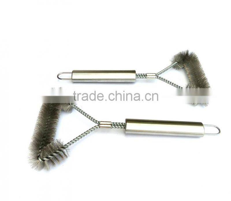 Amazon hotsale 12" steel wire cleaning bbq grill brush with steel handle