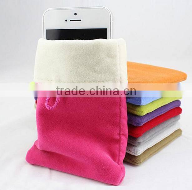 2017 high quality velvet mobile phone pocket/phone bag for wholesale