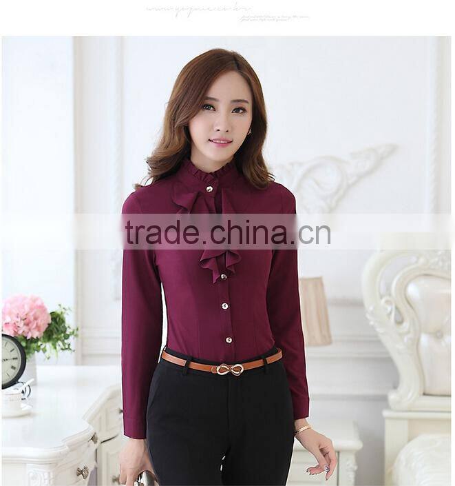 custom fashion cotton sarees lady blouses designs for hotel/bank women