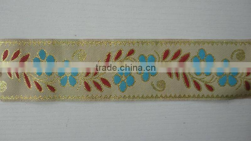 china custom polyester chenille jacquard woven fabric magnetic woven ribbon