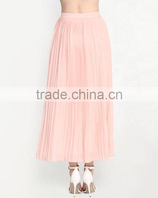 Chiffon pleated belt at front latest model full skirt ladies