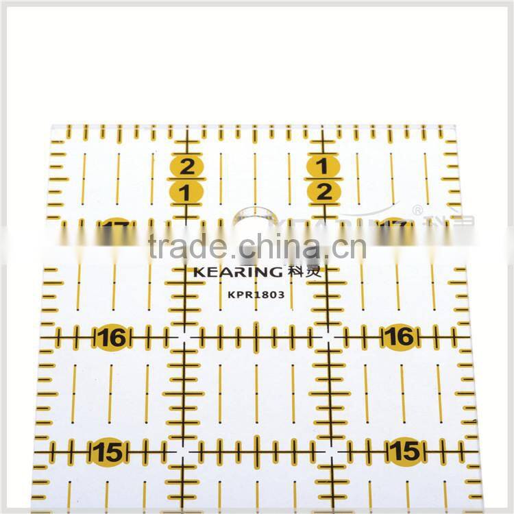 Kearing brand 6.5"*6.5" rigid plastic transplant square patchwork ruler for sewing design#KPR65D
