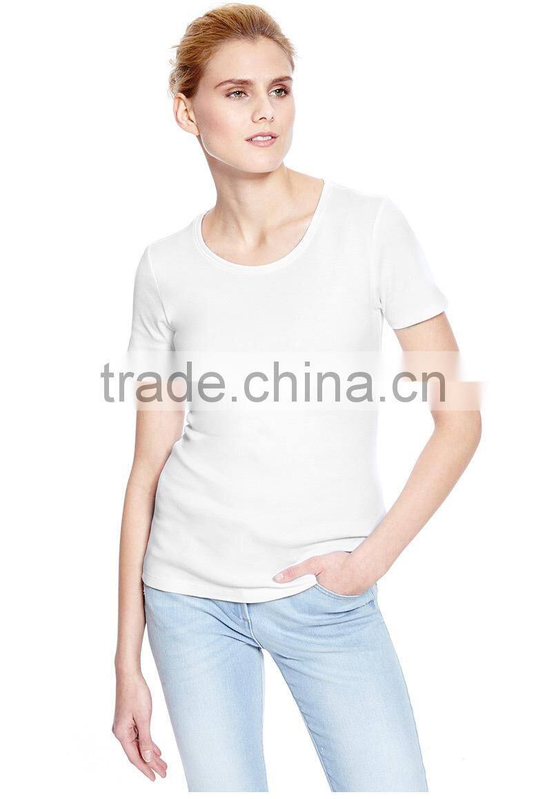 Cheaper basics blank cotton women red t-shirt