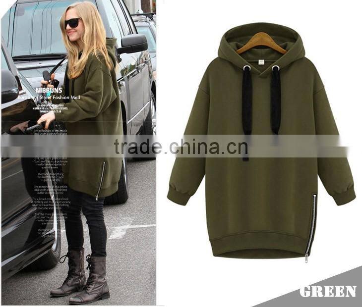 2017 NEW style top trend long line hoodie fashion sweatershirt