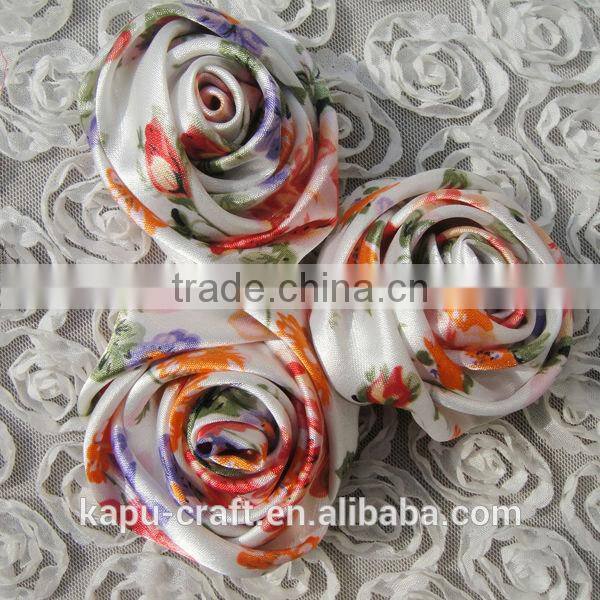 Cute handmade ladybug satin artificial flower