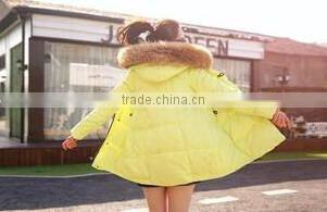 GZY wholesale pink coat fur hood at low price